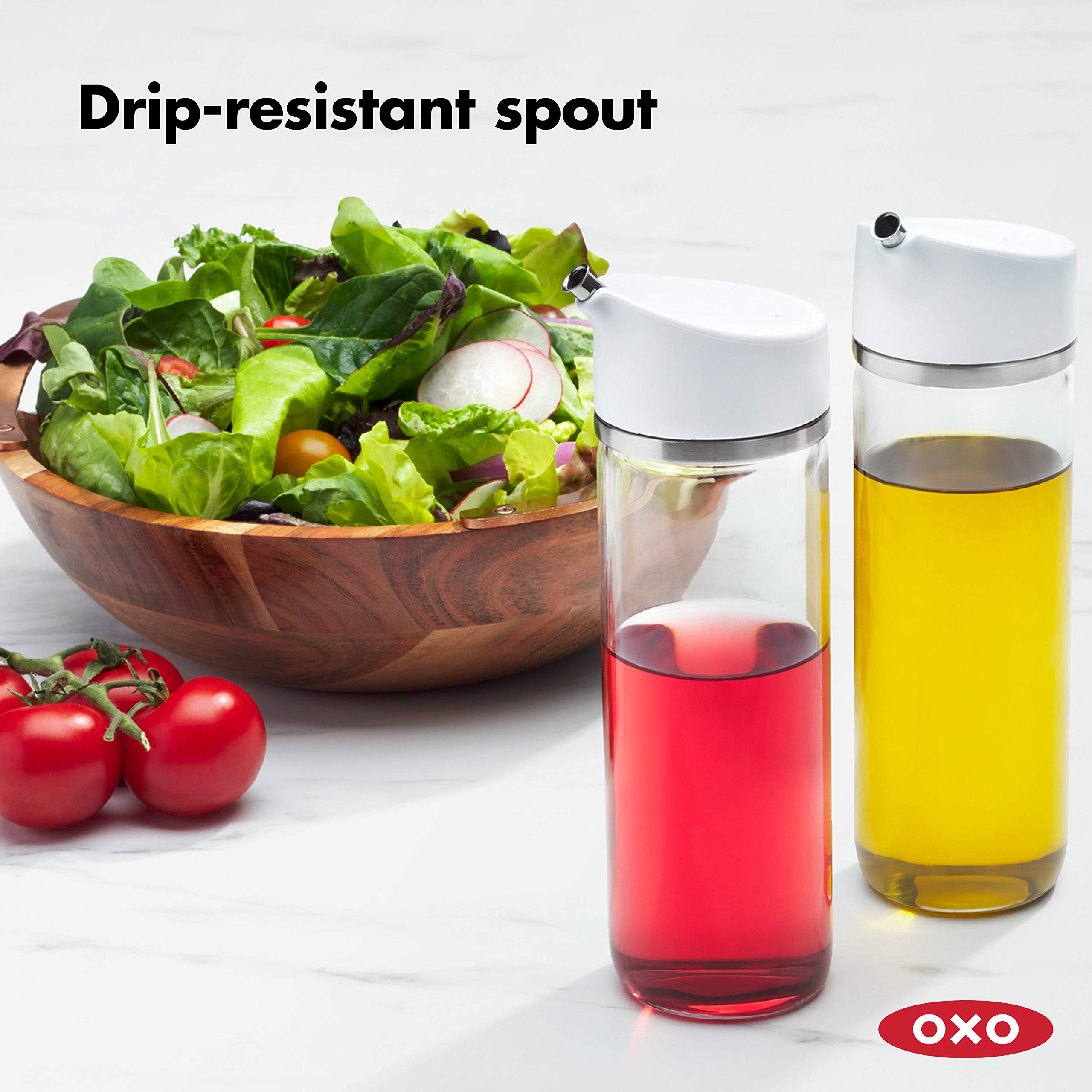 OXO Good Grips two-flow design lets you tailor drizzle or pour.