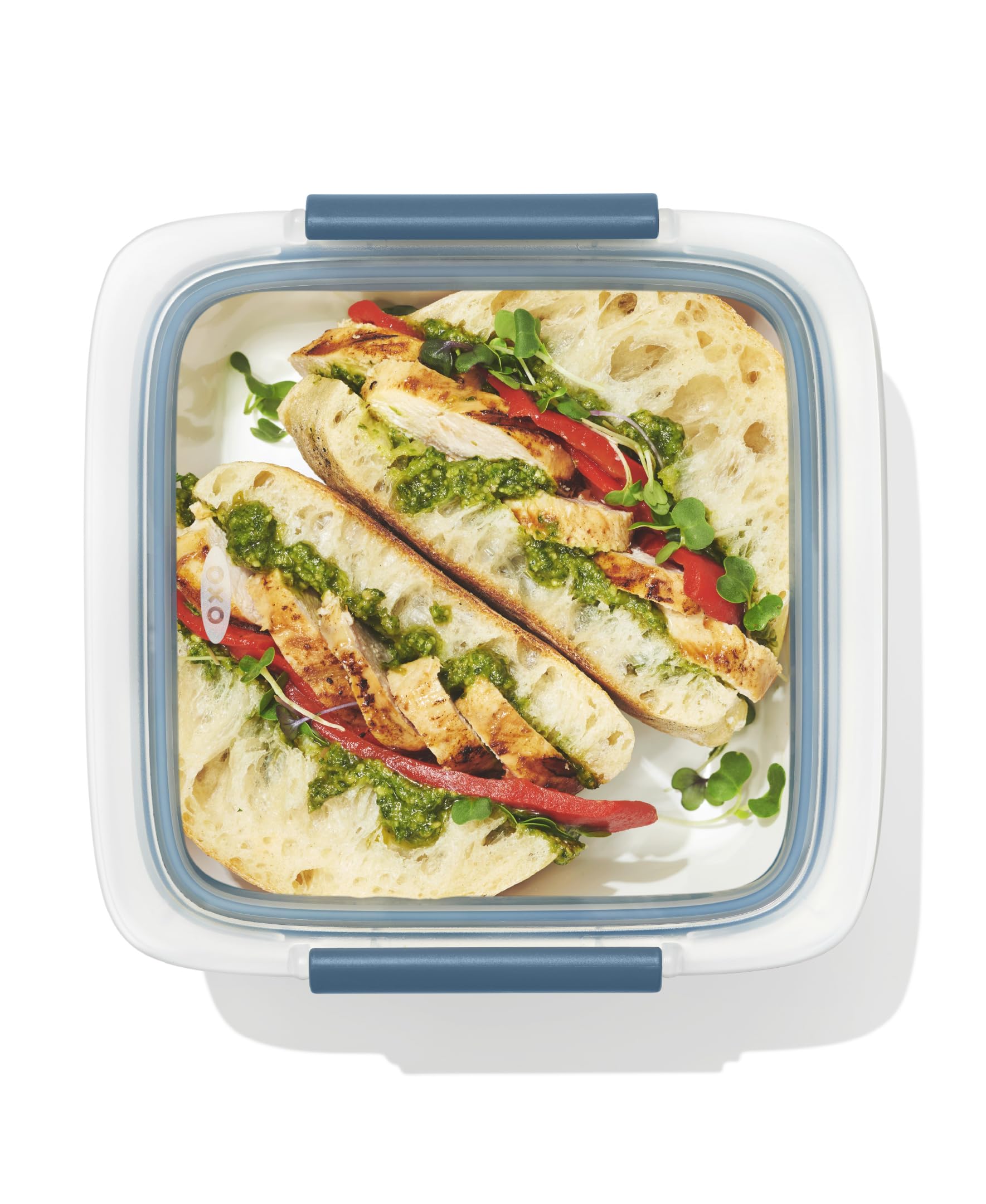 OXO Good Grips stackable design image illustrating neat fridge storage.