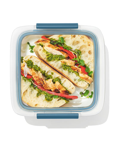 OXO Good Grips stackable design image illustrating neat fridge storage.