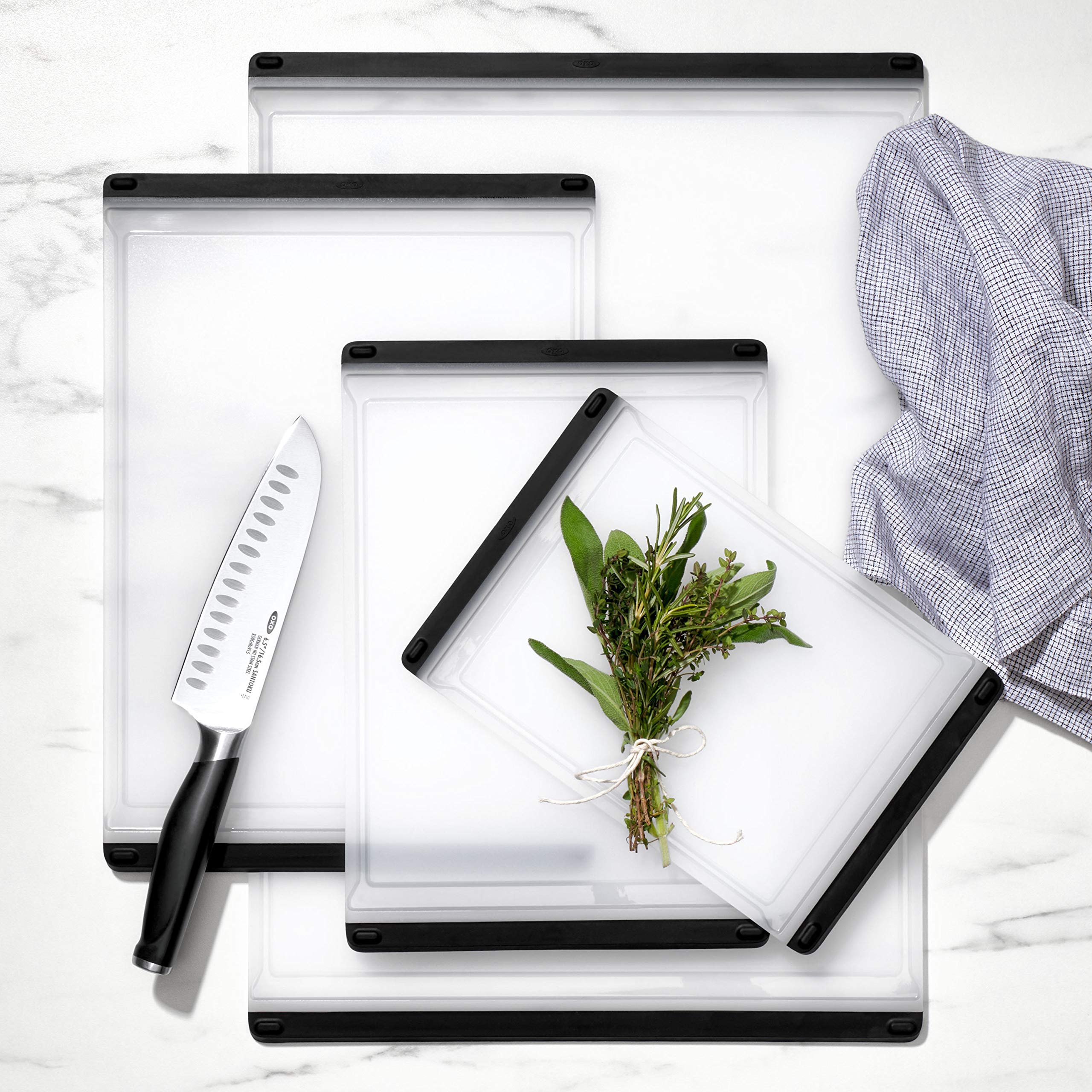 OXO Good Grips Prep Board knife friendly surface cares for blades.