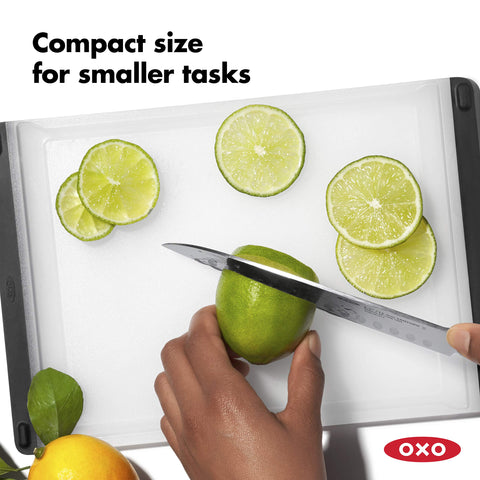 OXO Good Grips Prep Board soft tapered edges provide comfortable carrying.