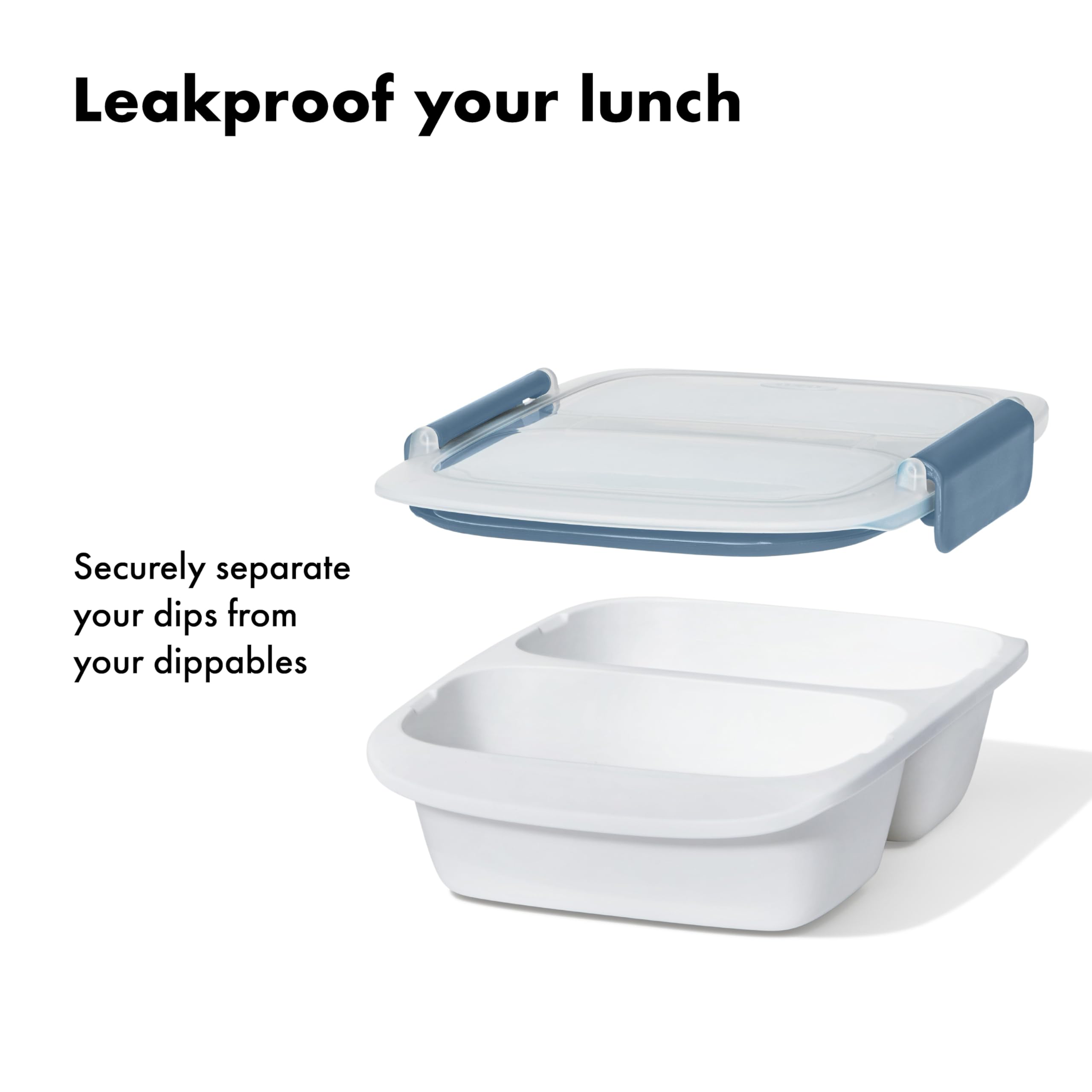 OXO Prep & Go divided design keeps ingredients separate for snacks and sides.