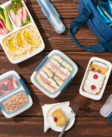 Compact, stackable design saves fridge and cabinet space.