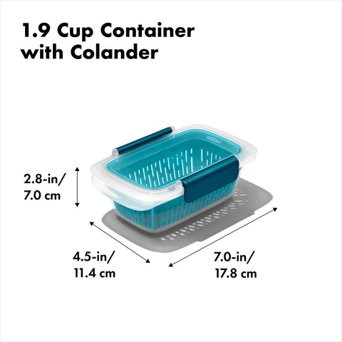 Stackable design helps store multiple containers in fridge or cabinet