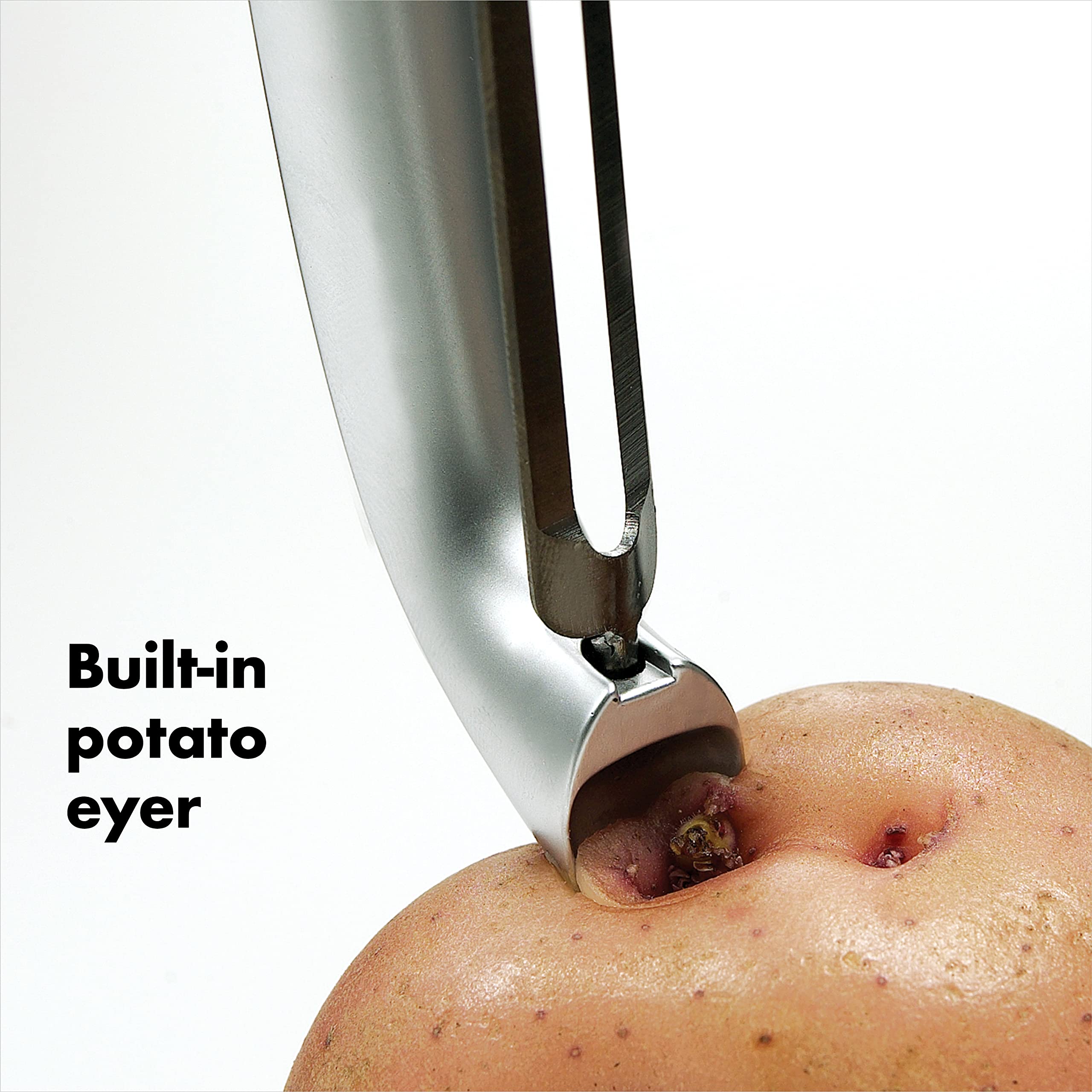 OXO Good Grips Pro Swivel Peeler is dishwasher safe for easy cleaning.