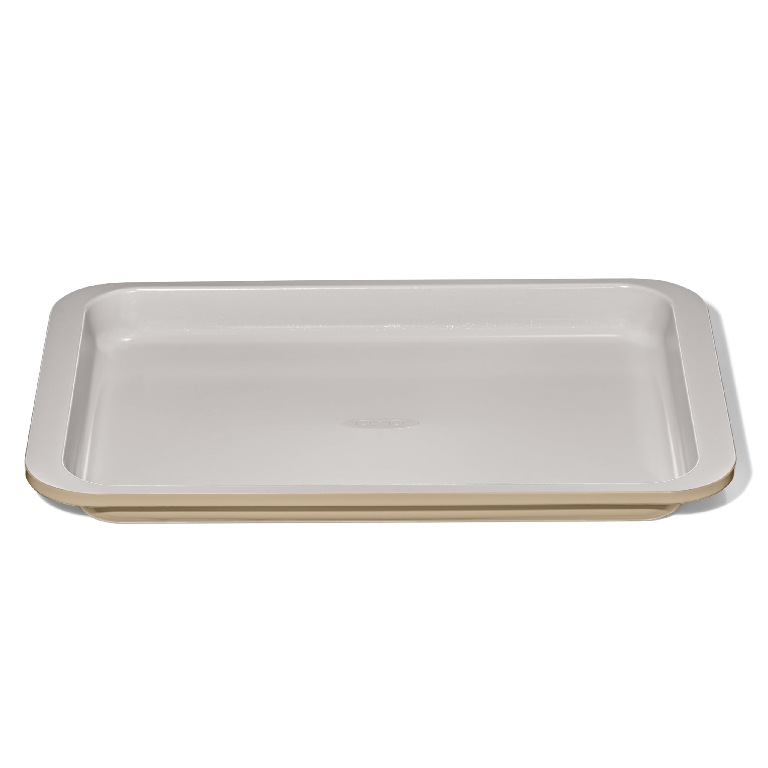 OXO Good Grips quarter sheet pan ceramic coating for easy release and even browning.