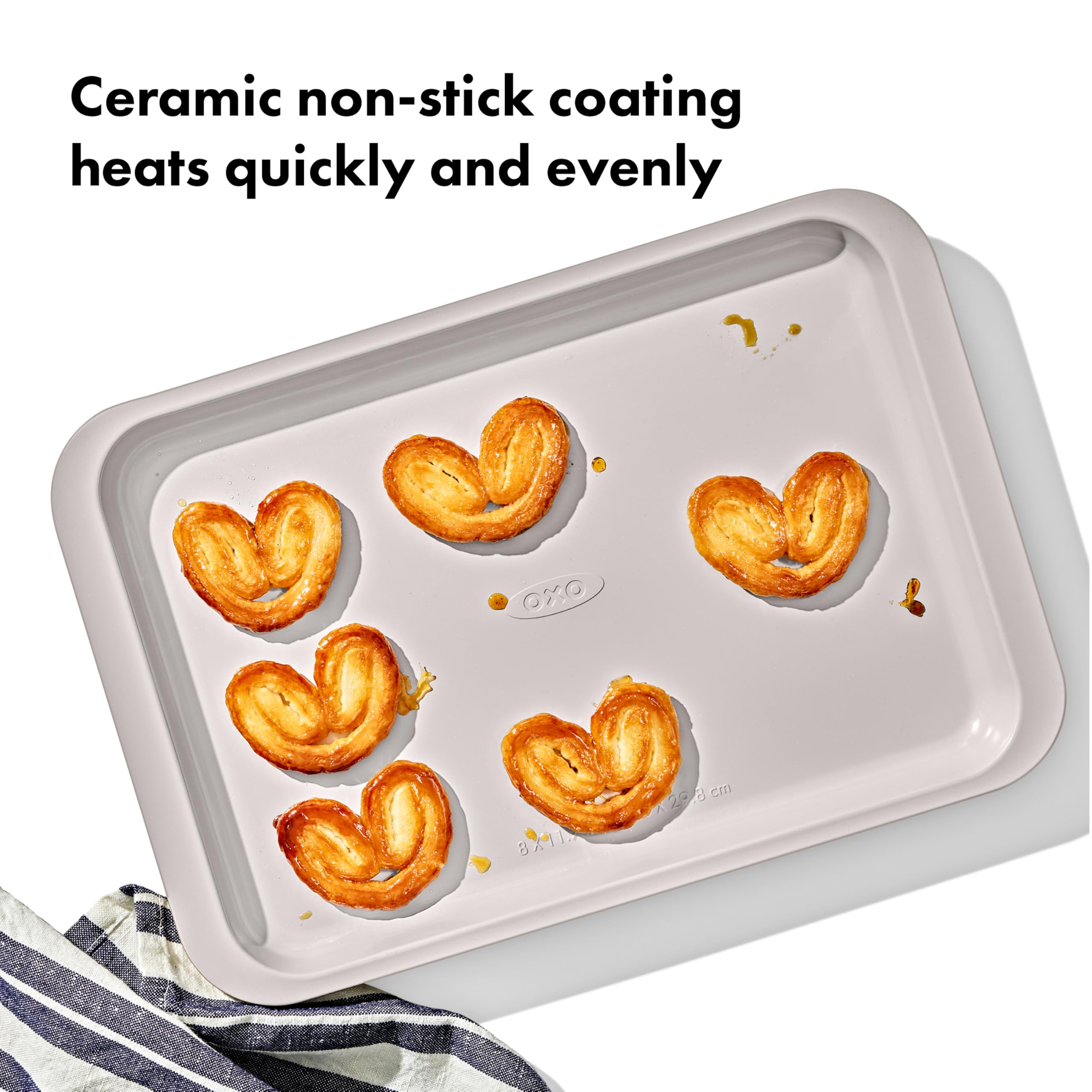 OXO Good Grips quarter-sheet pan durable heat distribution for even cooking.