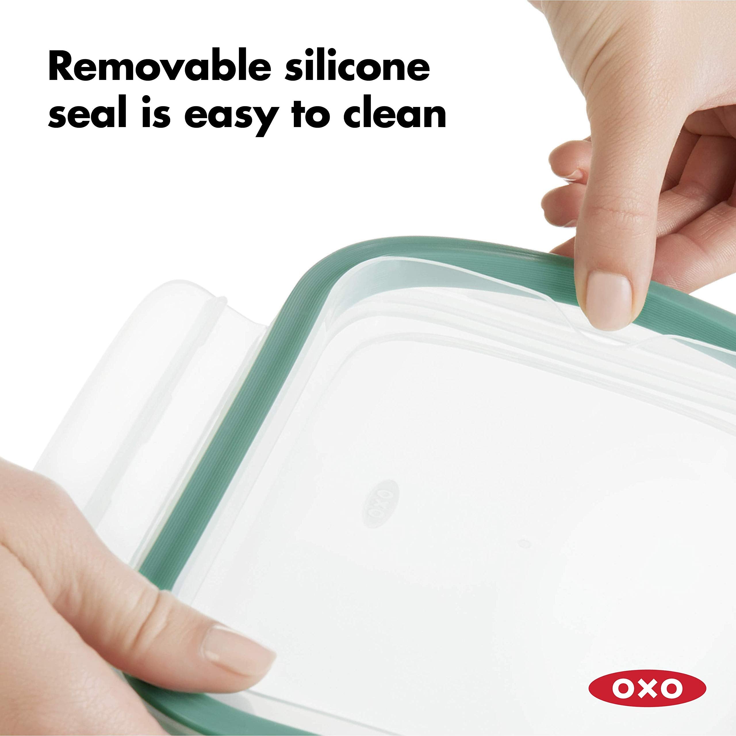 OXO Good Grips removable silicone seal eases cleaning and re-sealing.
