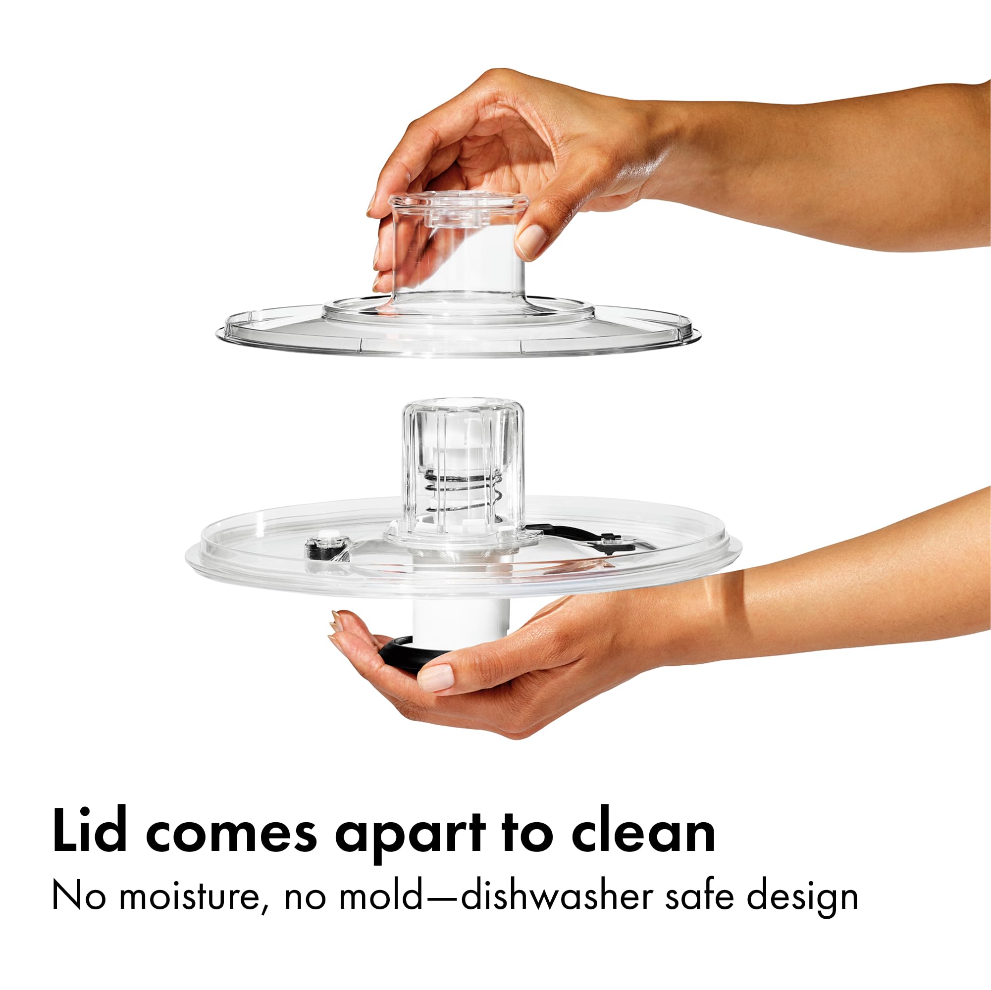 OXO Good Grips Salad Spinner storage lock shown for compact stacking.