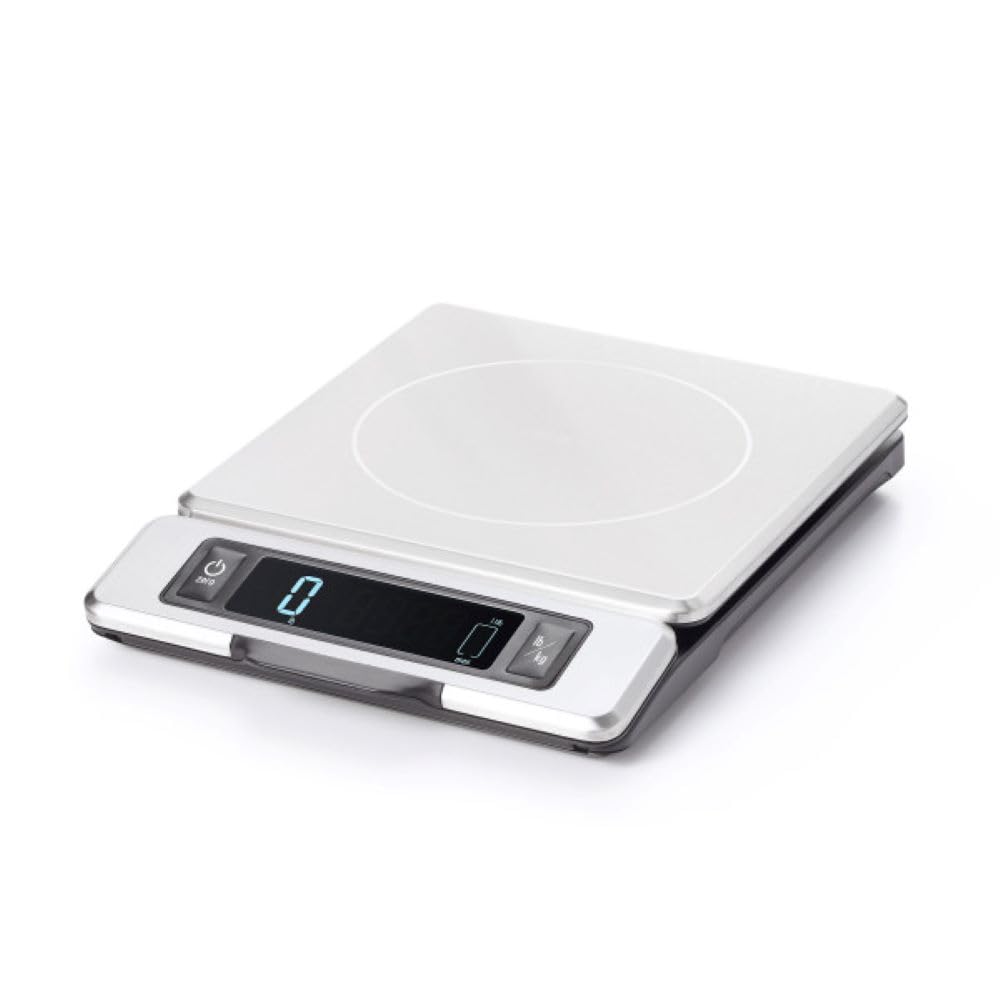 OXO Good Grips scale with pull-out display stays visible on busy counters.