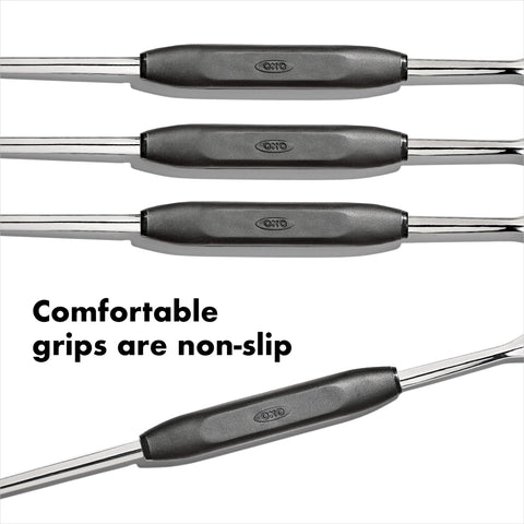 Soft non-slip grip on OXO Good Grips Seafood Picks stays comfortable in wet hands
