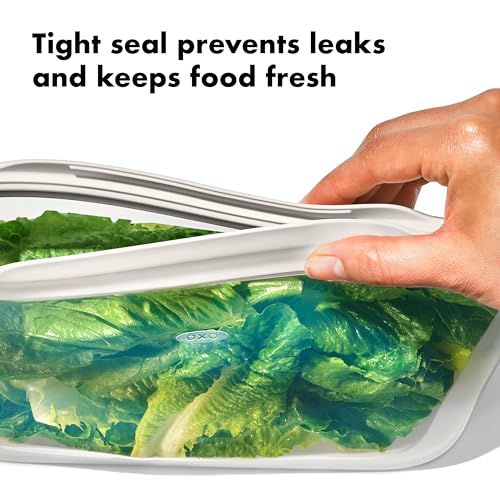 OXO Good Grips silicone bag gallon oat dishwasher-safe for simple cleaning.