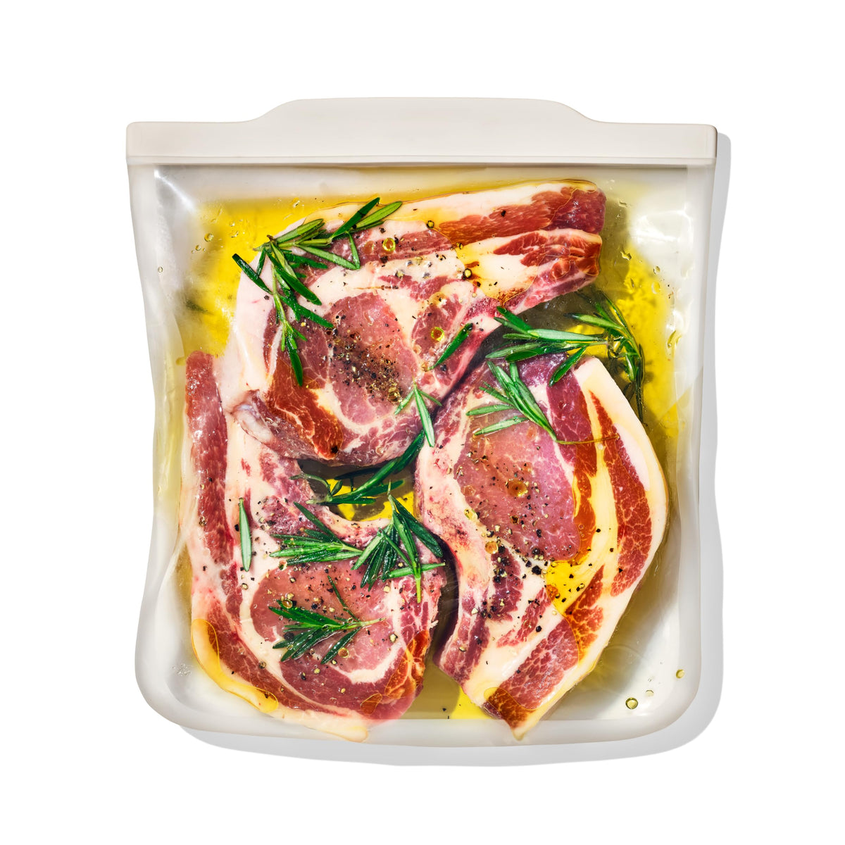OXO Good Grips silicone bag gallon oat seal keeps food fresh and leak-free.