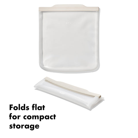 OXO Good Grips silicone bag inside-out cleaning makes thorough washing easy.