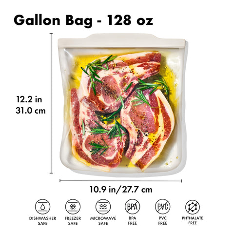 OXO Good Grips silicone bag sous-vide-gallon compatible for flavorful results.