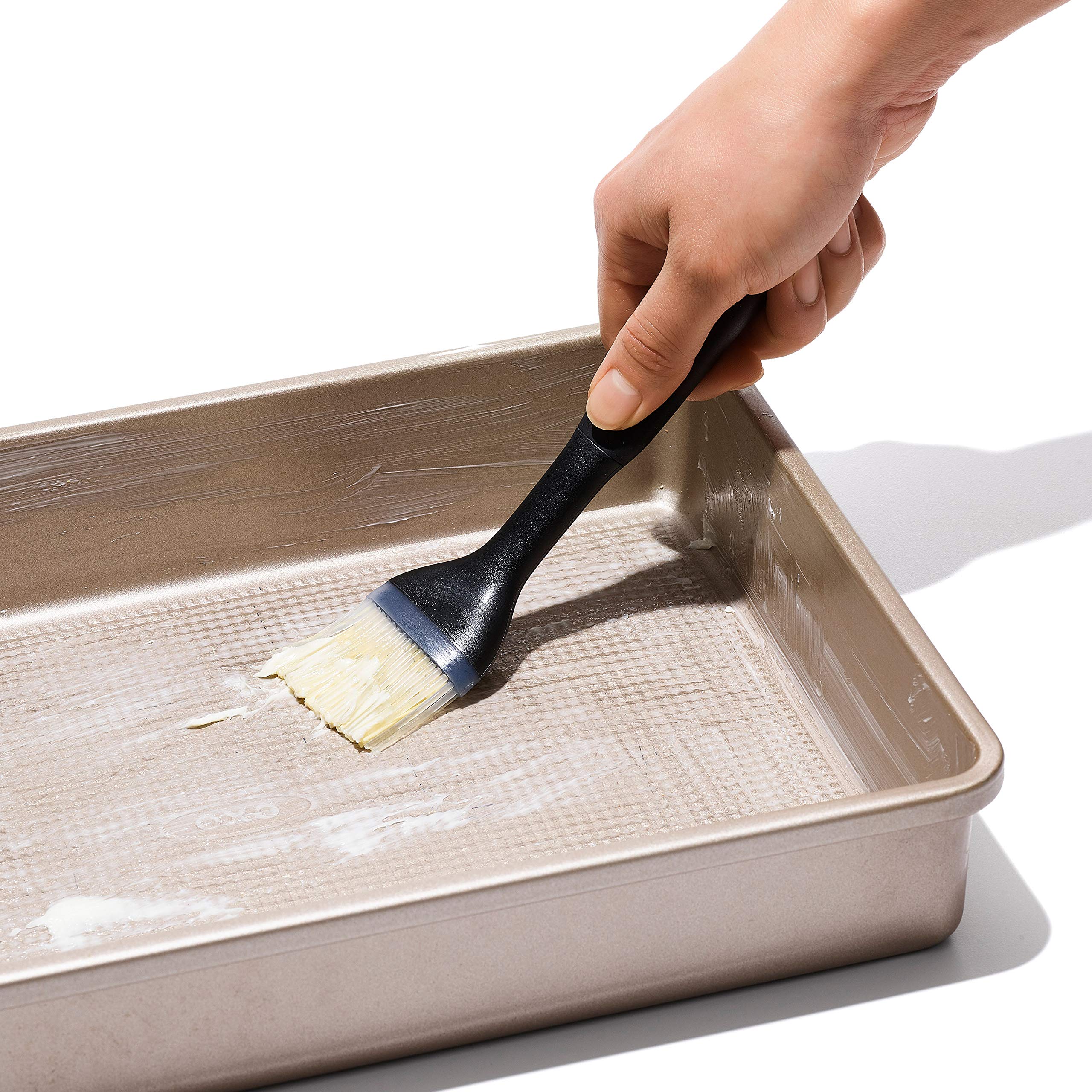 OXO Good Grips silicone basting brush small compact kitchen tool storage.
