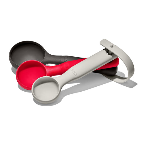 OXO Good Grips small silicone cookie scoop releases dough quickly for bite-sized cookies.