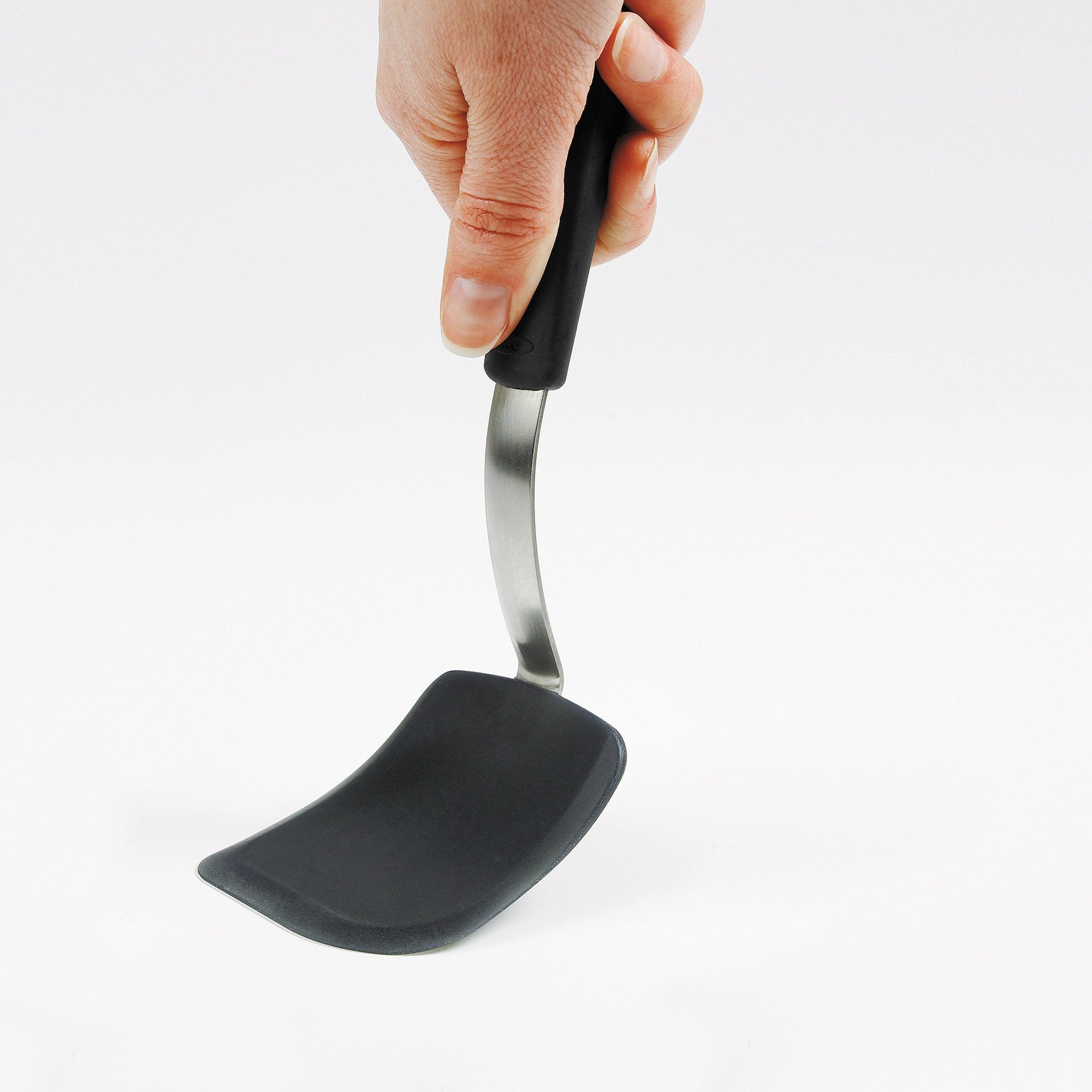 OXO Good Grips Silicone Cookie Spatula – rounded corners for scraping sticky dough.