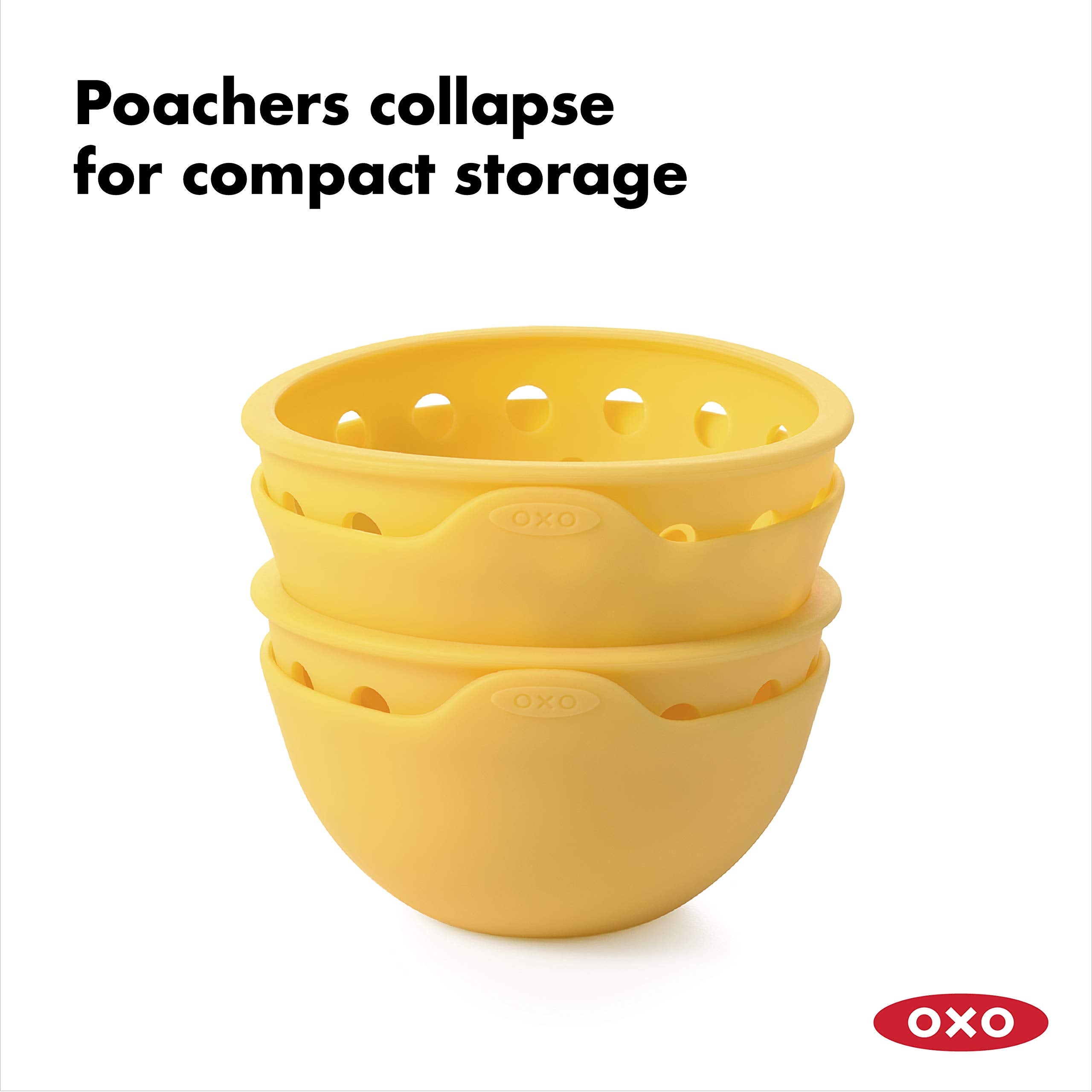 OXO Good Grips yellow poacher hole pattern for even cooking around egg