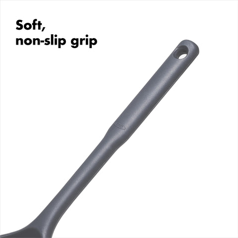 OXO Good Grips Silicone Ladle soft, non-slip handle provides comfort during serving.
