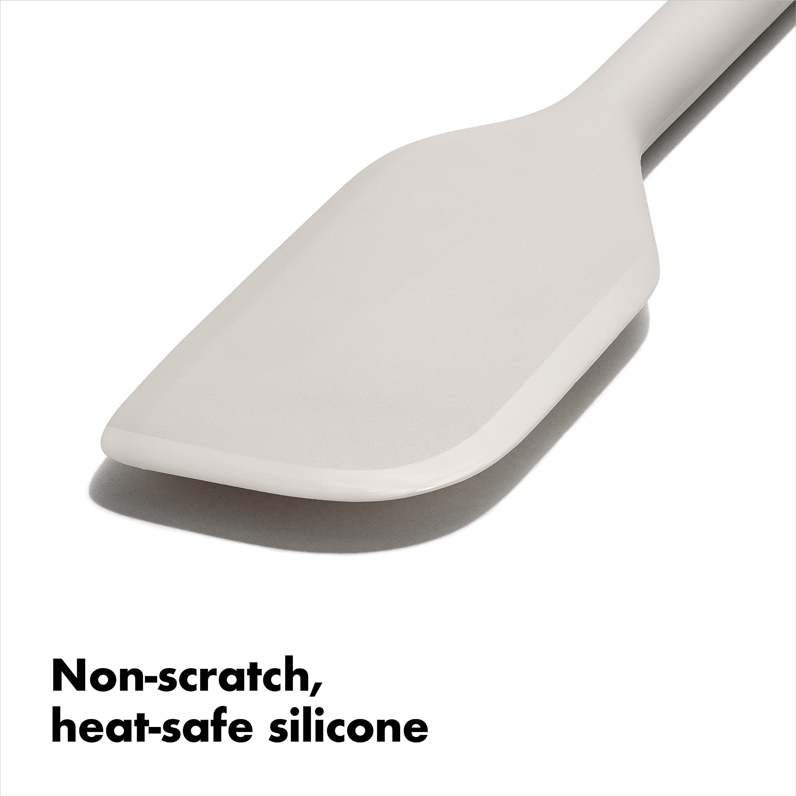 OXO Good Grips silicone everyday spatula BPA free and dishwasher safe for convenience.