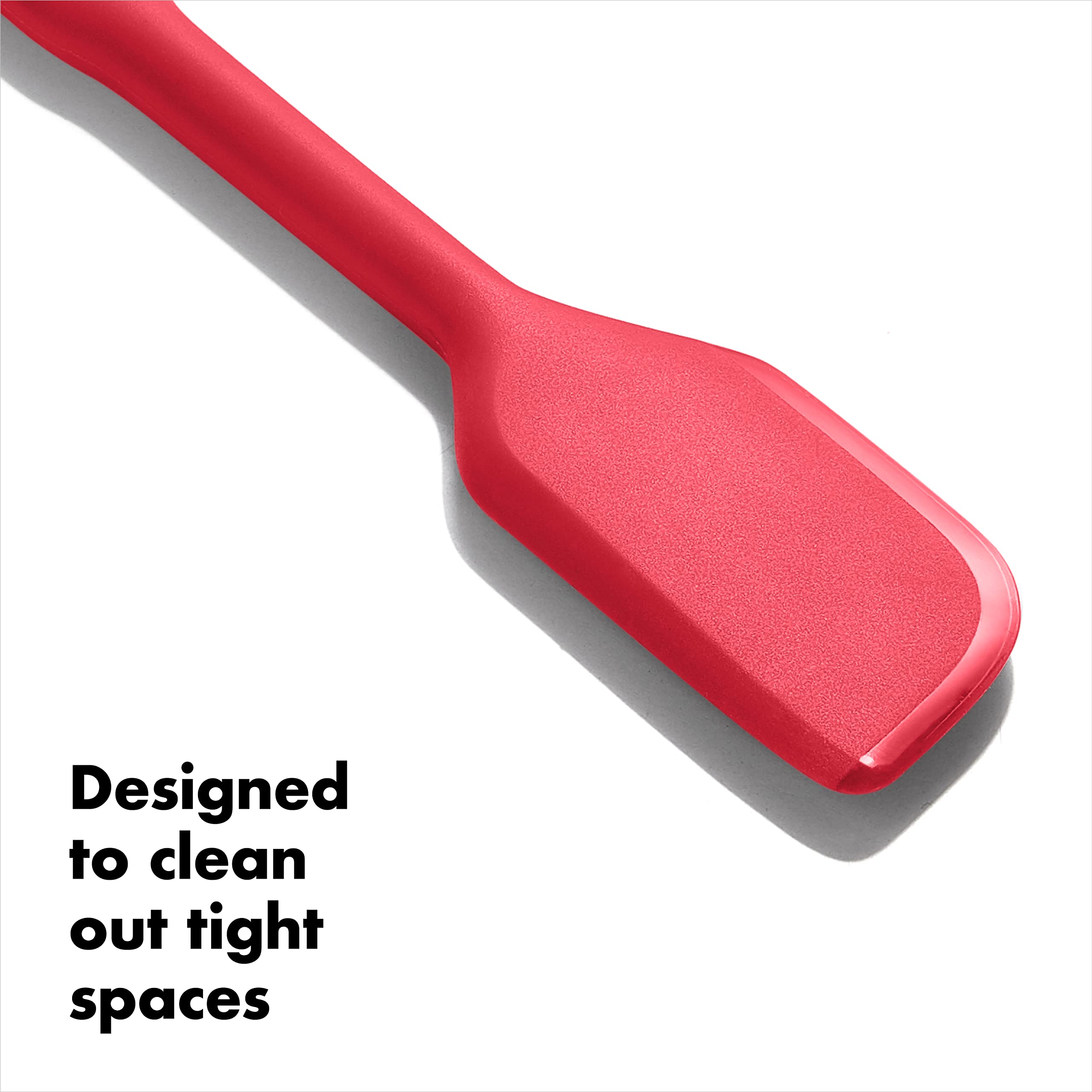 OXO Good Grips silicone spatula jam scraping bowl edges for clean transfer