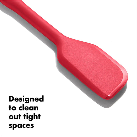 OXO Good Grips silicone spatula jam scraping bowl edges for clean transfer