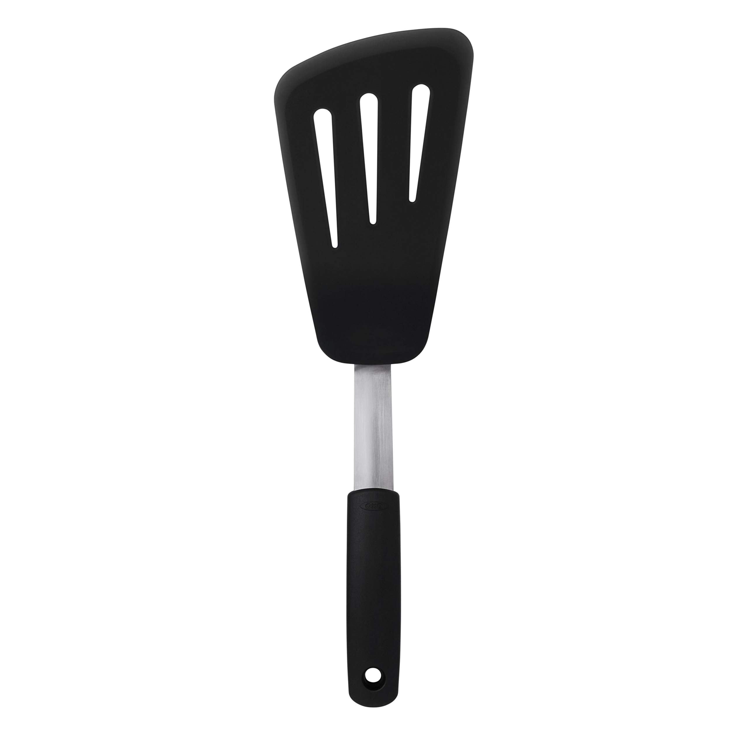 OXO Good Grips ergonomic handle offers comfortable control during flipping.