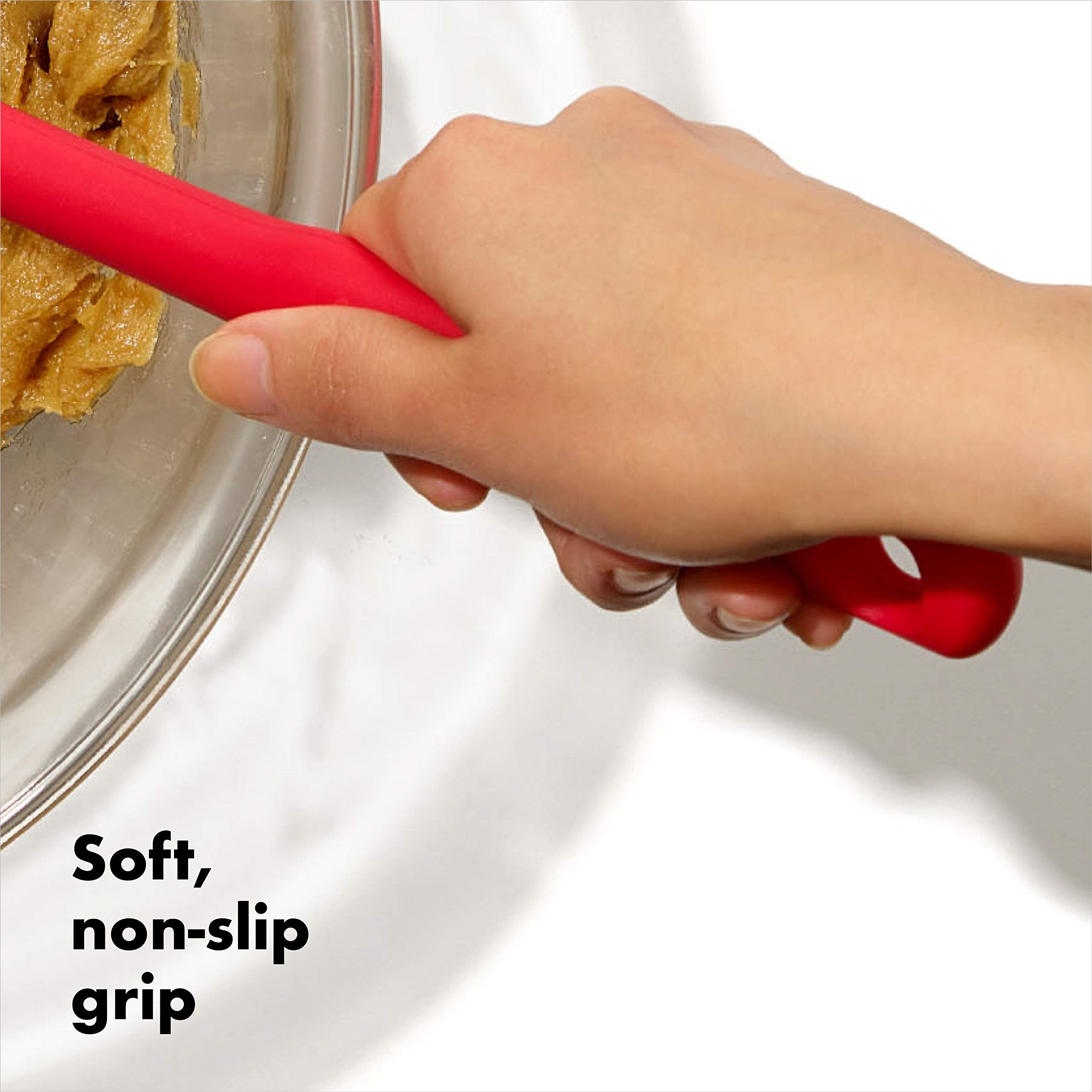 OXO Good Grips Silicone spatulas with long non-slip handles in view