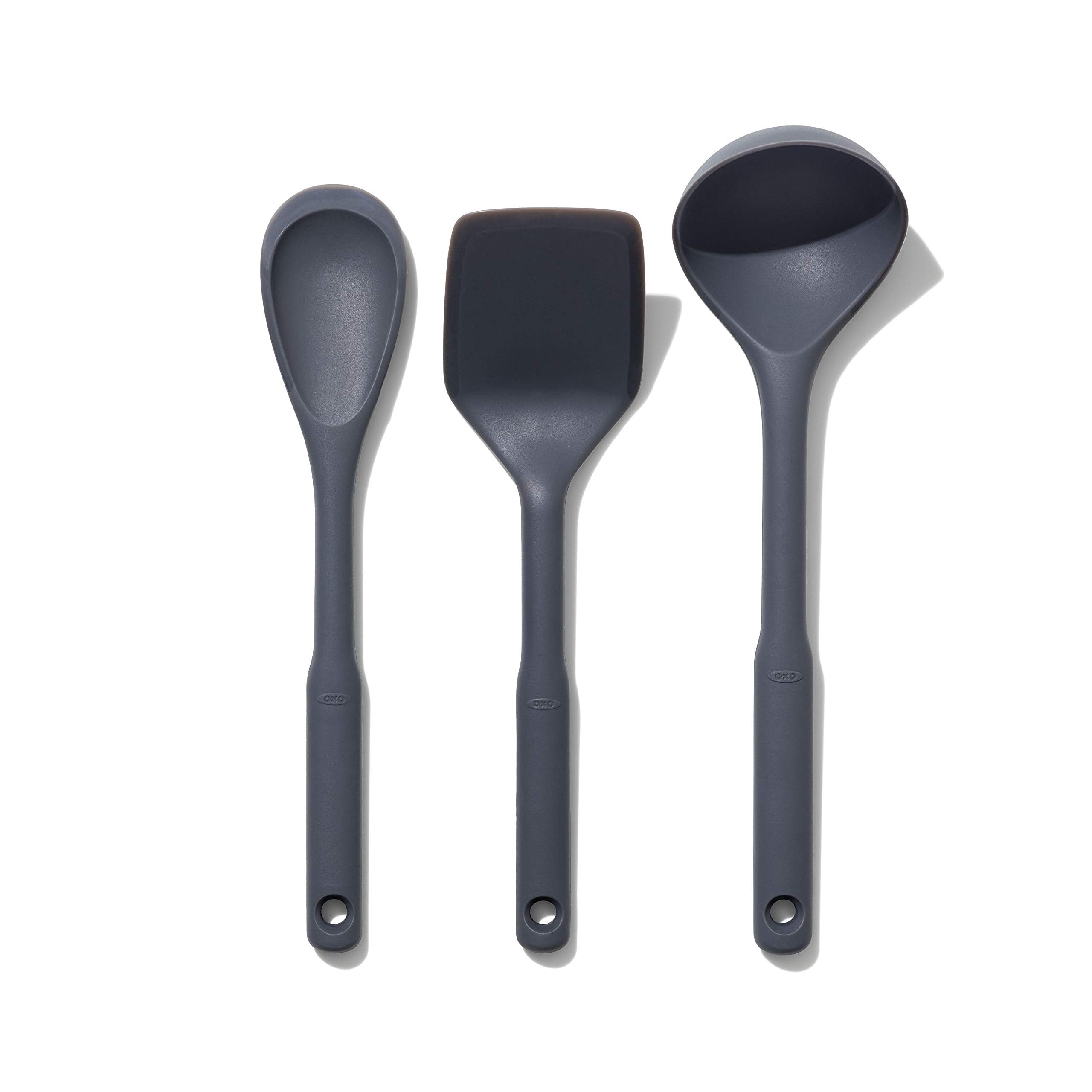 OXO Good Grips silicone ladle with flexible edge for easy scooping