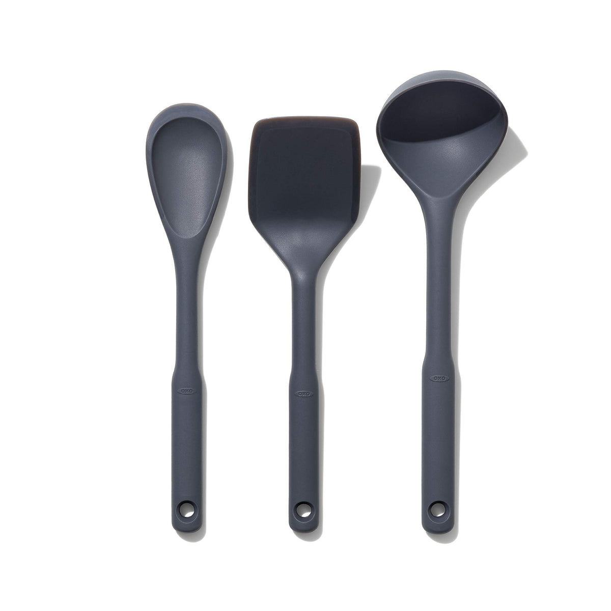 OXO Good Grips silicone ladle with flexible edge for easy scooping