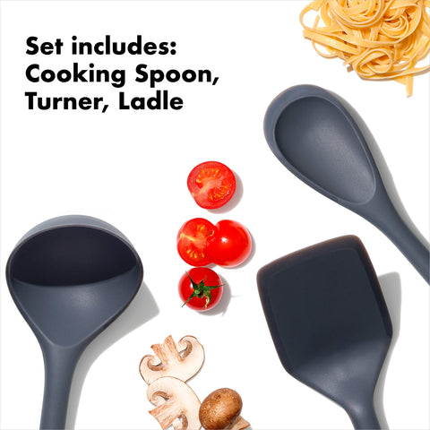 OXO Good Grips silicone turner glides under food for flipping