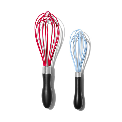 OXO Good Grips silicone whisk 9-inch balloon for scrambling eggs and light sauces.