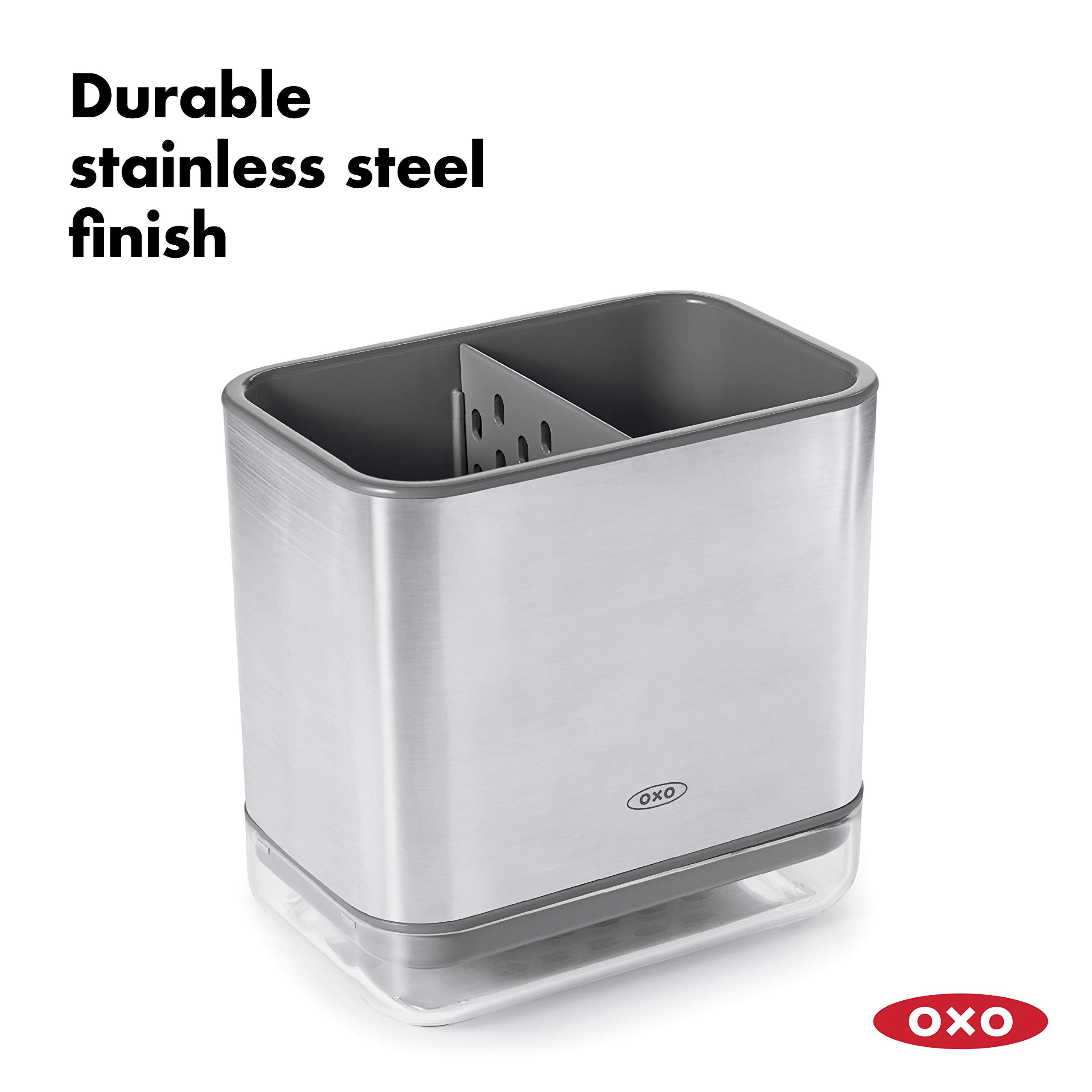 OXO Good Grips sinkware caddy open configuration for larger items.