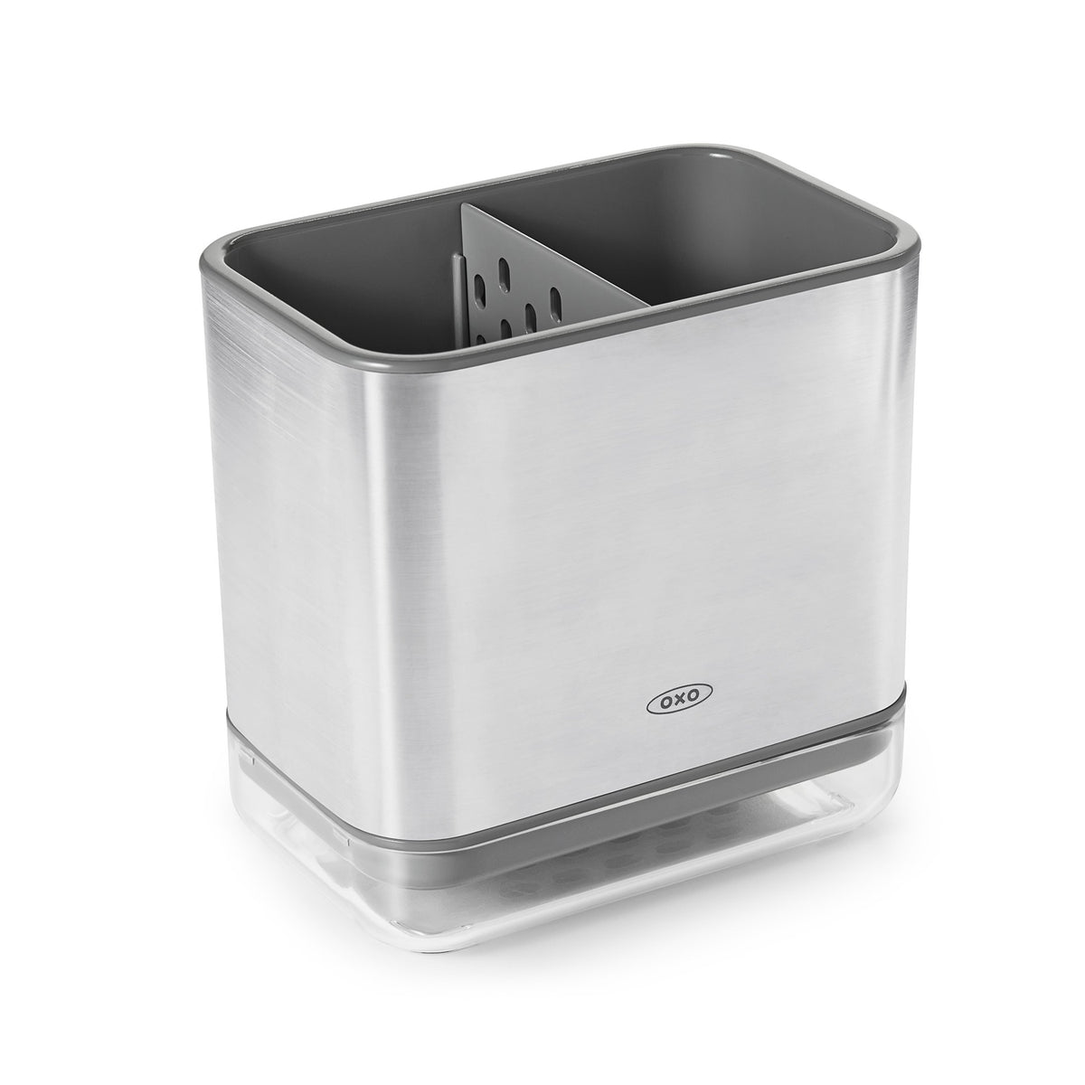OXO Good Grips sinkware caddy top view shows organized counters and quick drying.