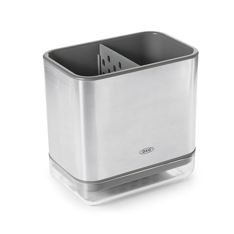 OXO Good Grips sinkware caddy top view shows organized counters and quick drying.
