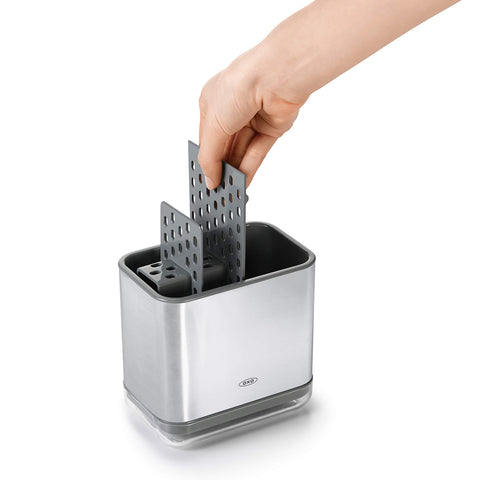 OXO Good Grips sinkware caddy ventilation holes promote quick drying.