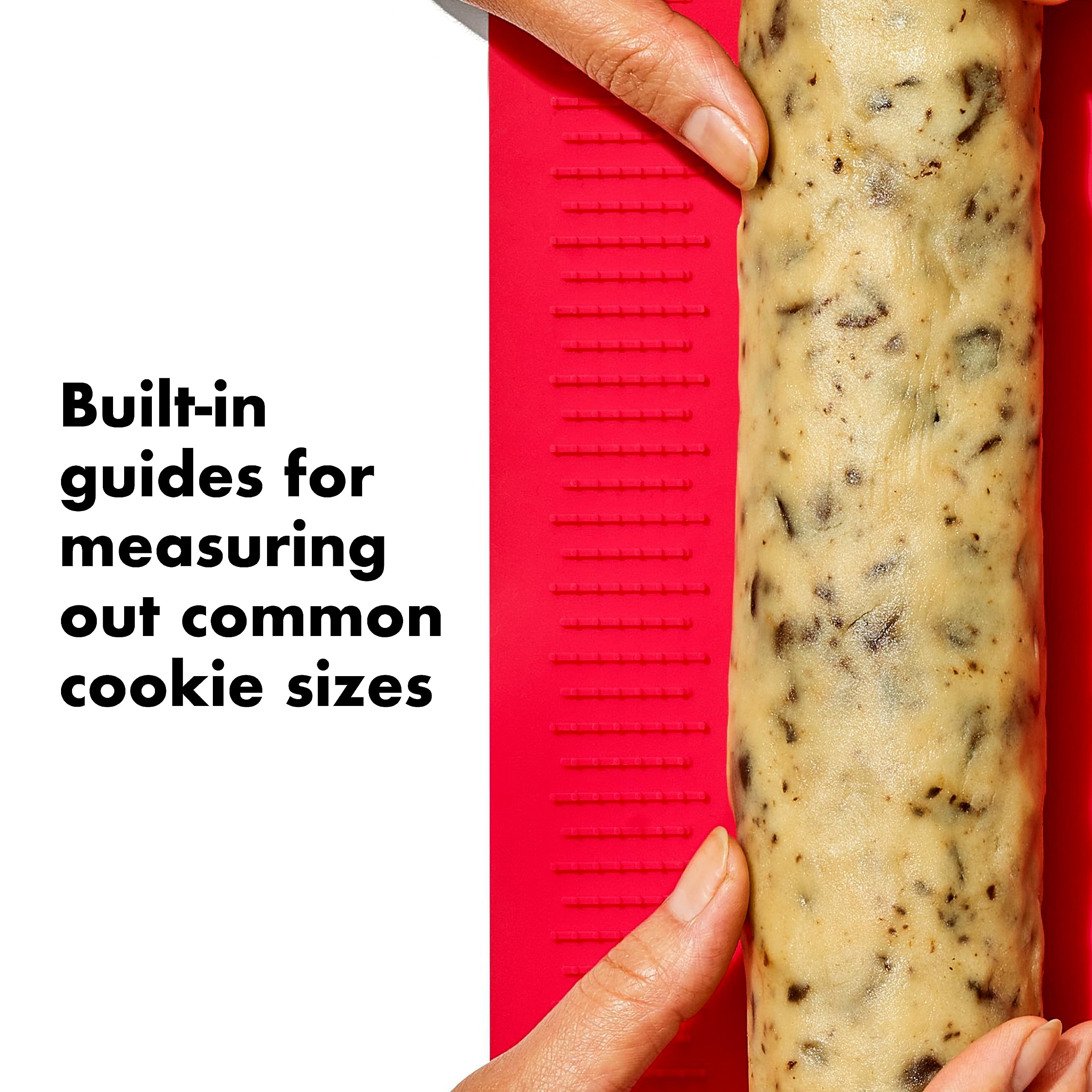 OXO Good Grips Slice & Bake Cookie Helper end caps protect dough while chilling.