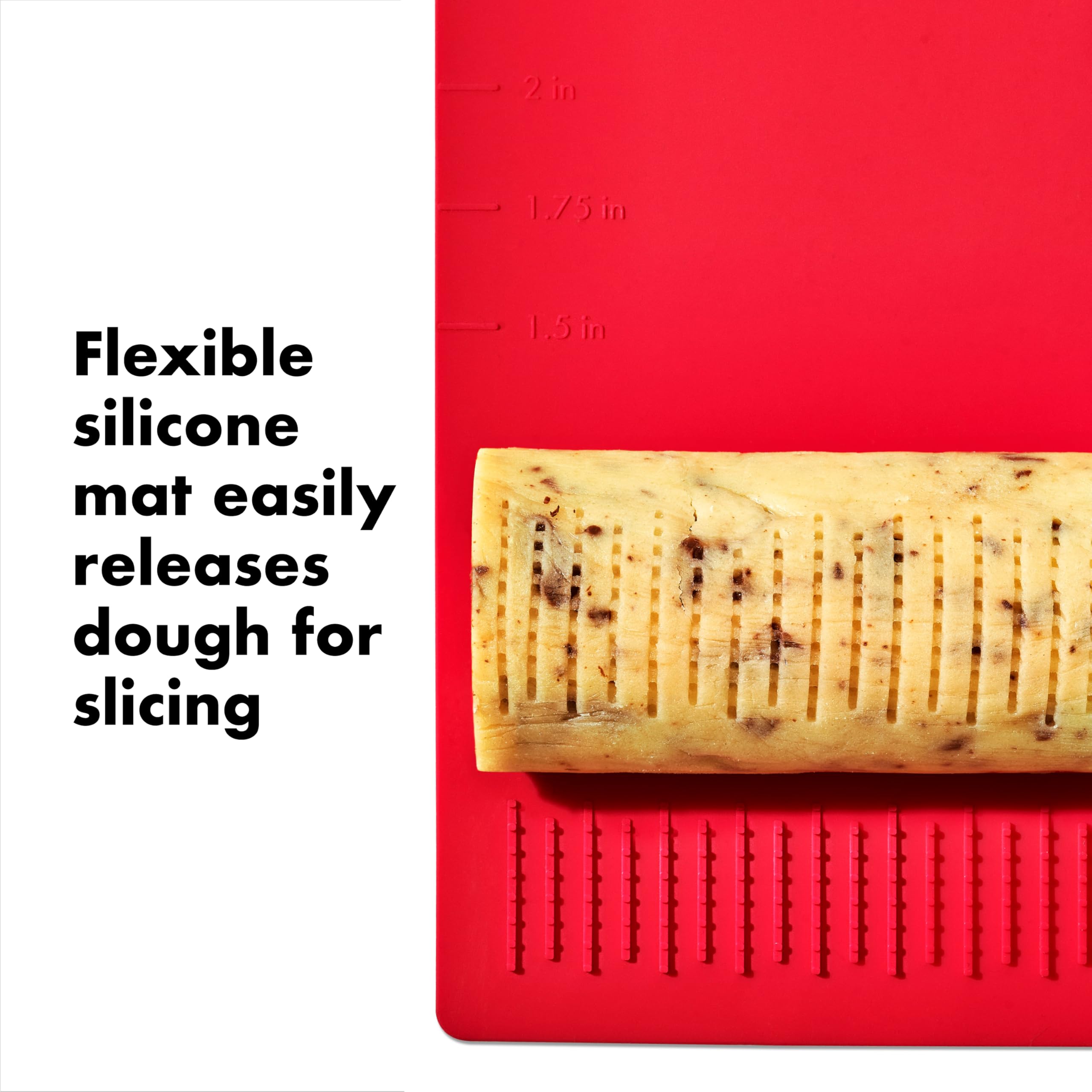 OXO Good Grips Slice & Bake Cookie Helper slice on a board after chilling.