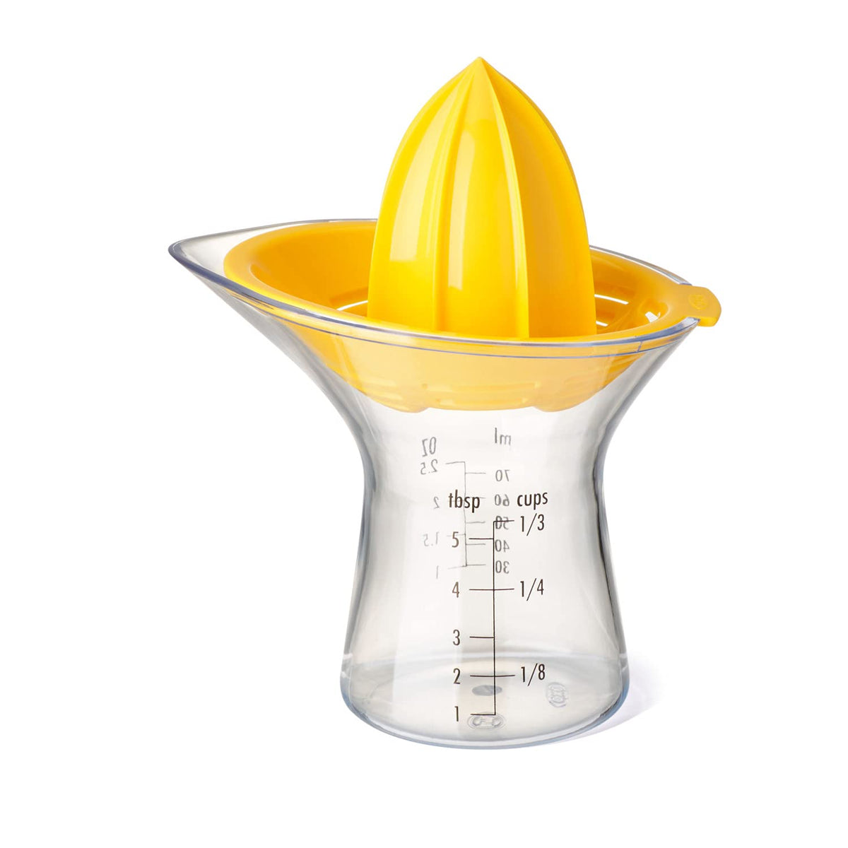 OXO Good Grips small citrus juicer measuring cup for precise kitchen measurements.