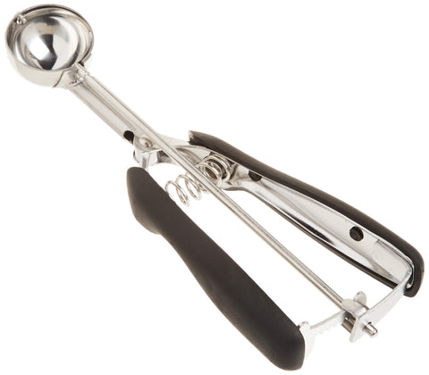 OXO Good Grips small cookie scoop held in hand for precise 2 tsp portions