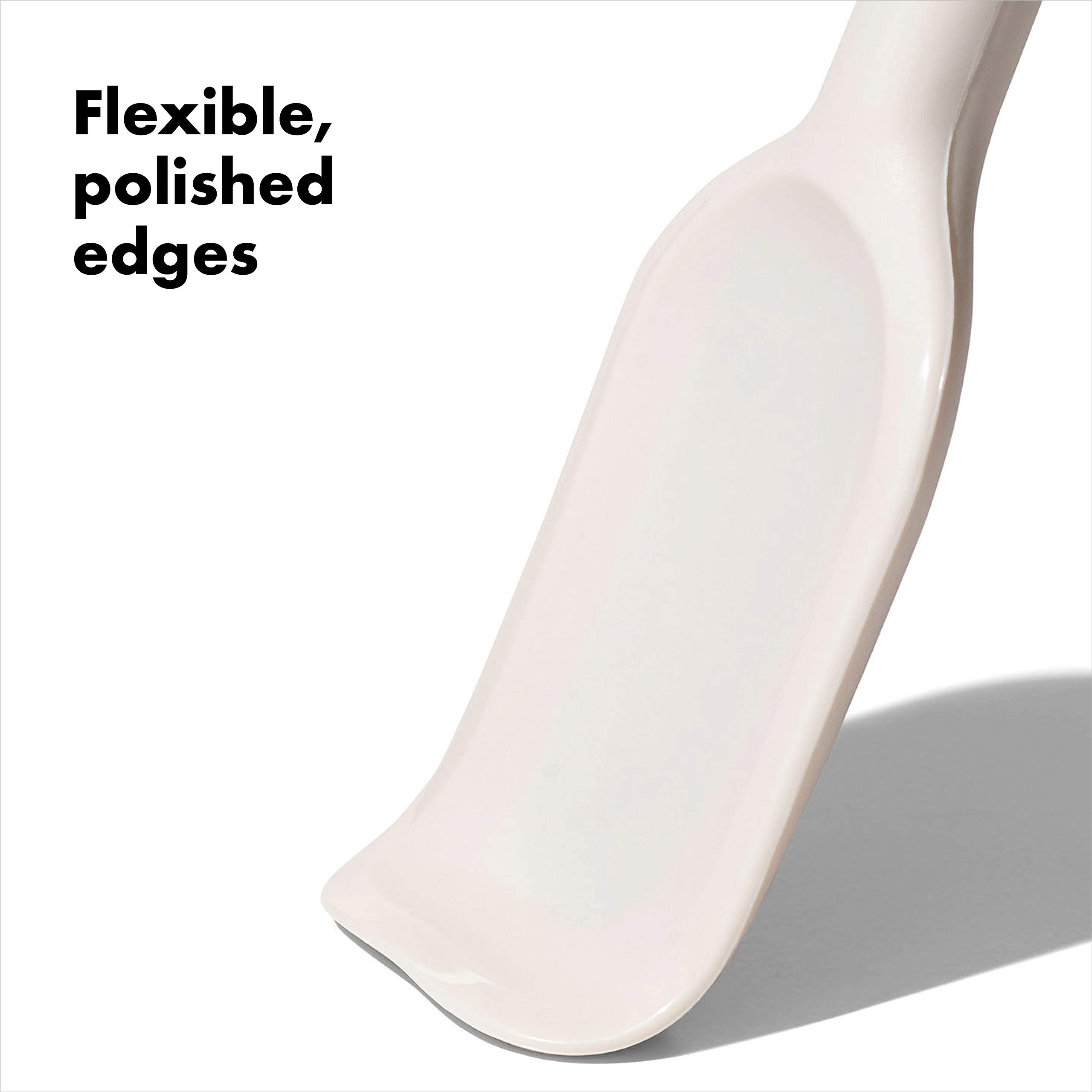OXO Good Grips Small Spatula close-up showing flexible edge for scraping