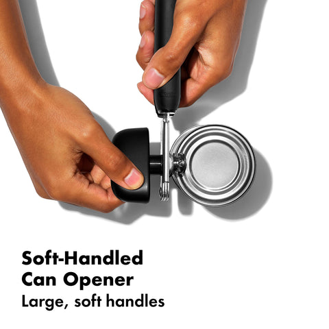 OXO Good Grips Soft-Handled Can Opener with rounded knob for comfortable use.