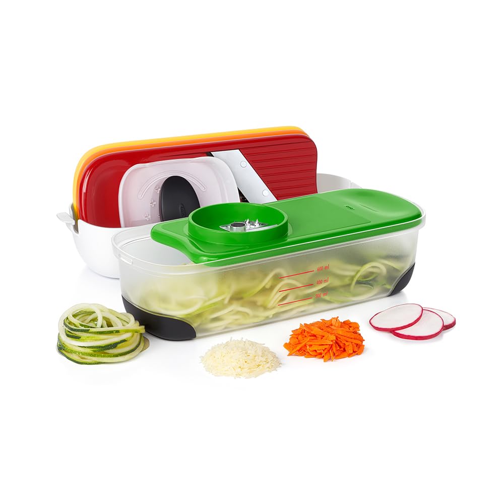 OXO Good Grips spiralize set for uniform veggie noodles, efficient prep.