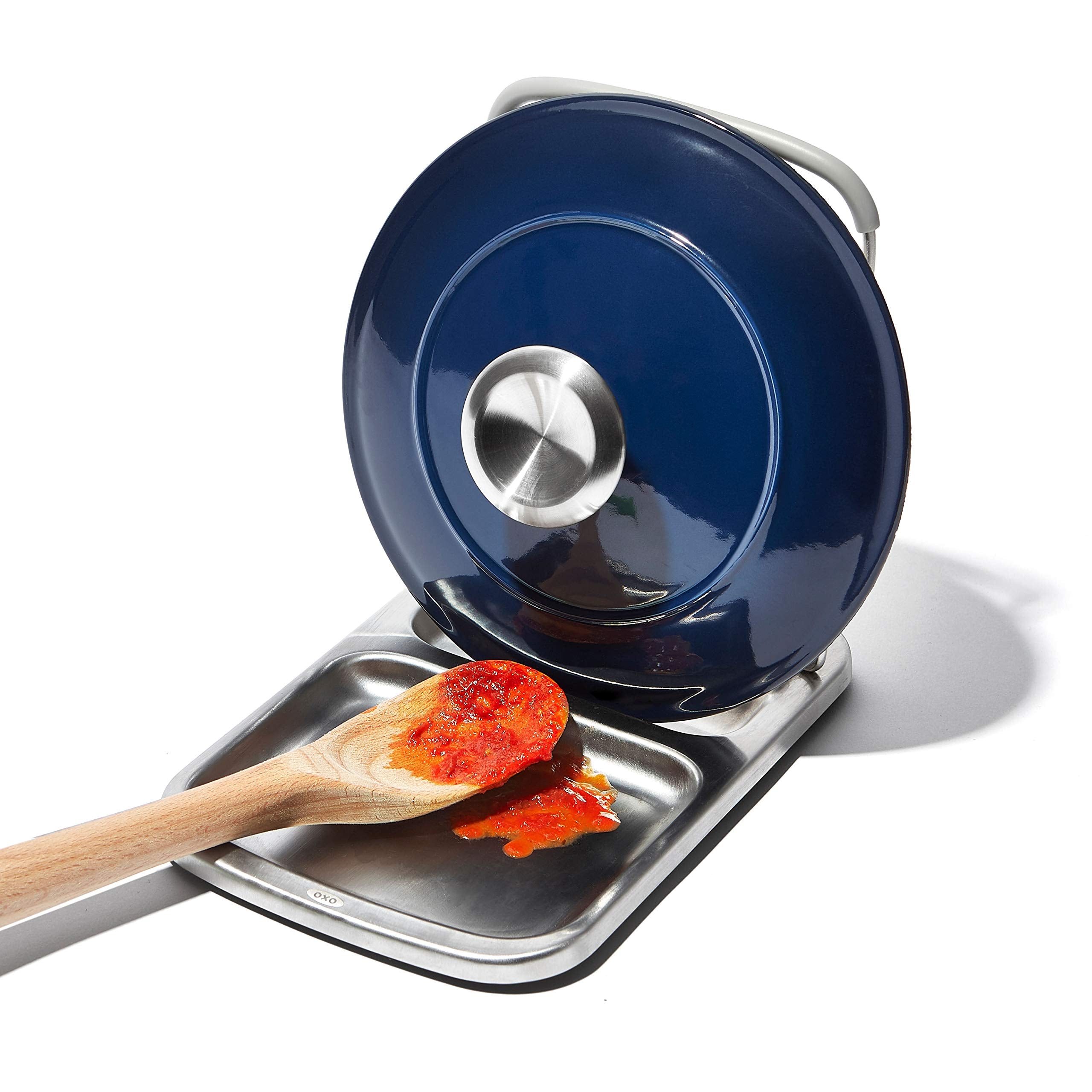 OXO Good Grips spoon rest is dishwasher safe for effortless cleaning.