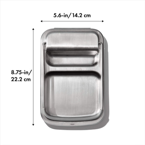 OXO spoon rest with lid holder supports multiple utensils during busy cooking.