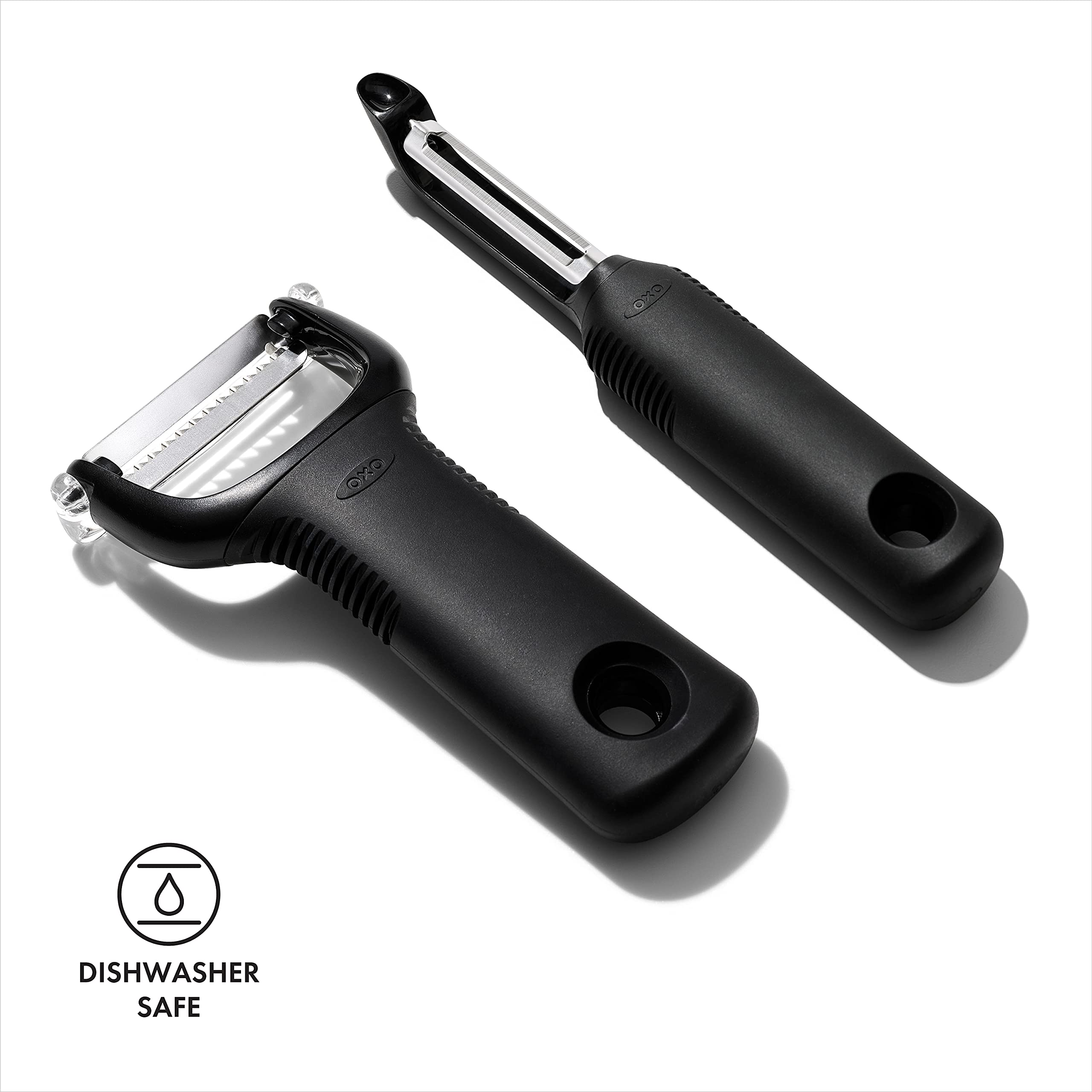 OXO Good Grips stainless steel blades stay sharp for precise peeling