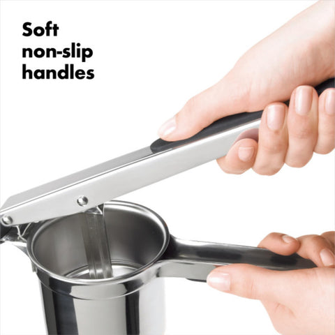 Soft ergonomic handles on the Ricer provide comfortable use