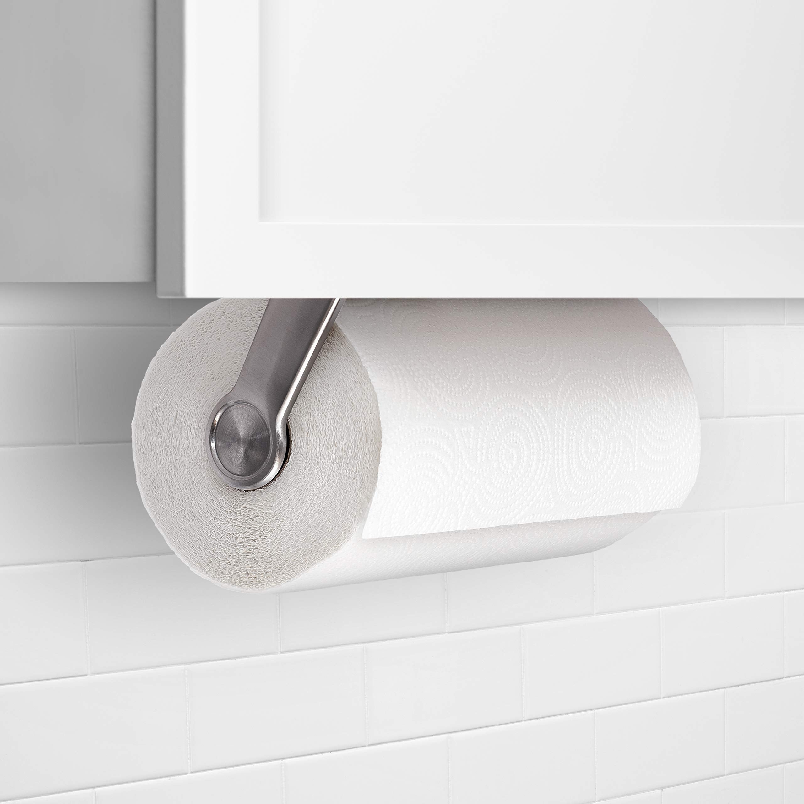 OXO Good Grips Steady Mounted Paper Towel Holder, smooth rotation, effortless towel tearing.