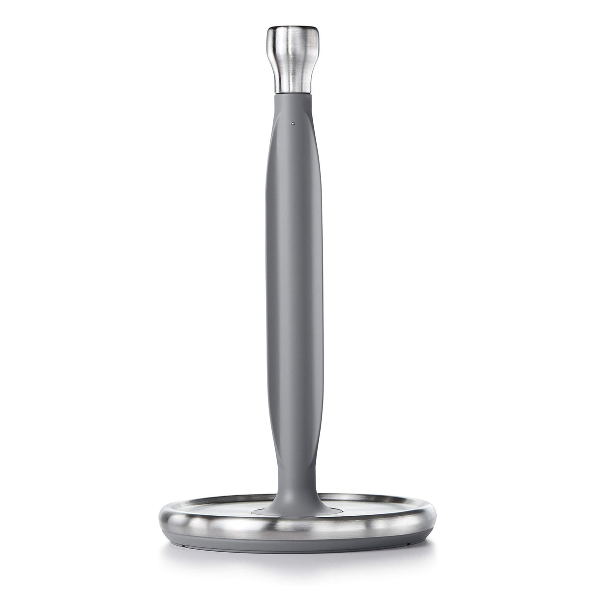 OXO Good Grips Steady Paper Towel Holder on countertop with one-handed tear for quick cleanup